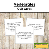 Vertebrates (5 Classes) - Quiz Cards