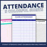 5 Colorful Attendance Class Rosters