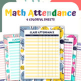 5 Colorful Student Attendance Sheet Gradebook printable, f