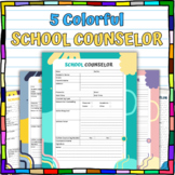 5 Colorful school counselor sheets