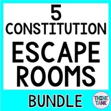 5 Constitution Escape Rooms BUNDLE - 3 Branches, Reading C