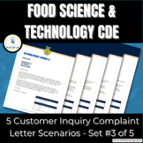 5 Customer Complaint Letter Examples - Set 3: FFA Food Sci