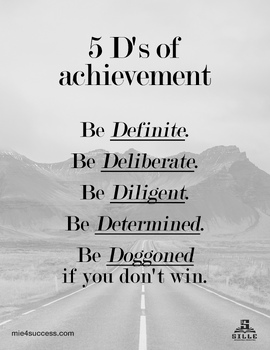 Preview of 5 D's of Achievement-Poster (b&w)