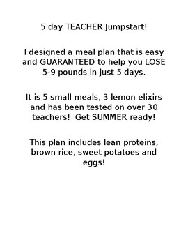 Preview of 5 DAY JUMPSTART DIET!