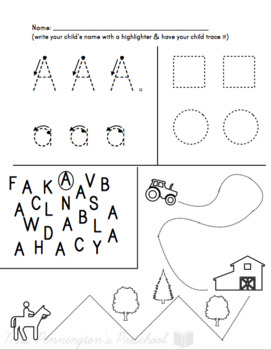 5 daily morning worksheets week one letter aa and number zero 0