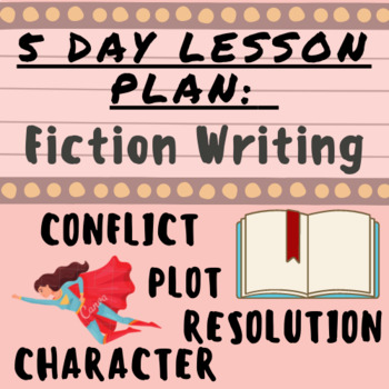 Preview of 5 Day Lesson Plan: Fiction Writing w/ Character, Setting, Conflict, Resolution