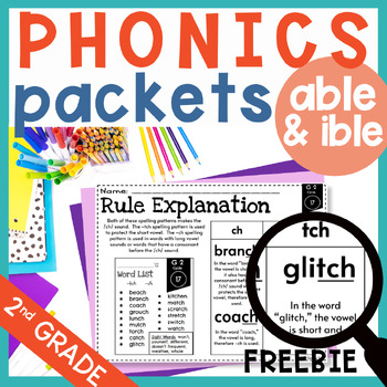 Preview of FREE Phonics Packet for EL Skills Block Cycle #17 | 2nd Grade | tch & ch