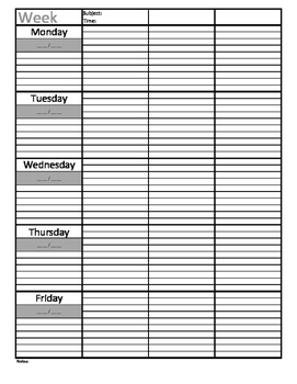 5 Day Week Lesson Plan Book Pages by Anita Minakyan | TpT