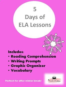 Preview of 5 Days of ELA Lessons - Winter Break Theme