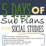 5 Days of Social Studies Sub Plans - Ready to Go!