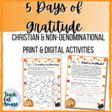 5 Days of Thanksgiving Mini-lessons and Activities| Christ