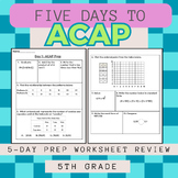 5 Days to ACAP Test Prep - 5th Grade Review Worksheets