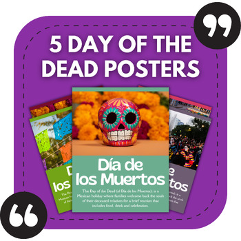 Preview of 5 Día de los Muertos Bulletin Board Posters | Seasonal Classroom Decor