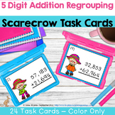 5 Digit Addition Regrouping Task Cards - Math Center With 