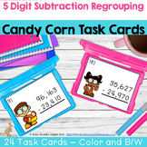 5 Digit Subtraction Regrouping Task Cards - Math Center Wi