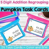 5 Digit Subtraction Regrouping Task Cards - Math Center Wi
