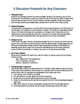 Preview of 5 Discussion Protocols for ANY Classroom