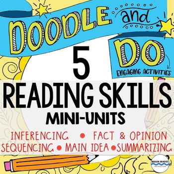 5 Doodle Notes and Activities Mini-Units - Reading Comprehension Passages
