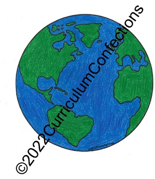 Preview of EARTH DAY TEMPLATES globe coloring page writing prompts bulletin board display
