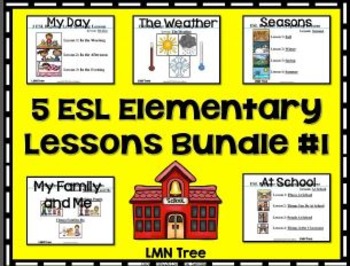 Preview of 5 ESL Elementary Beginner Lessons Bundle #1