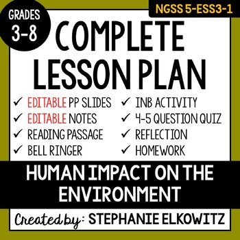 Preview of 5-ESS3-1 Human Impact on the Environment Lesson | Printable & Digital