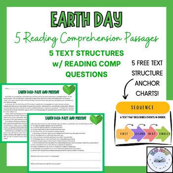 Preview of 5 Earth Day Reading Passages - Upper Elementary/ Middle School - Text Structure