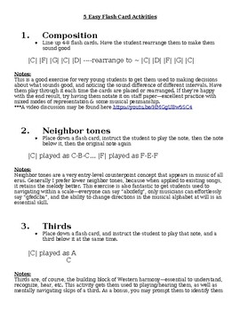 Preview of 5 Easy Flash Card Activities for Guitar