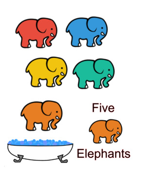 Preview of 5 Elephants in a Tub Felt story