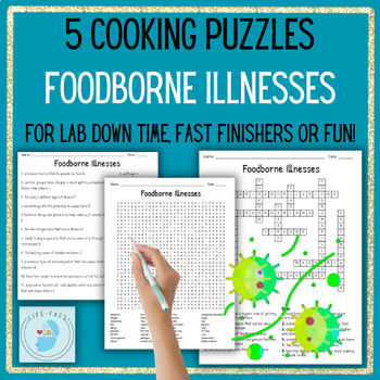 Preview of 5 FOODBORNE ILLNESSES Vocabulary Puzzles, Culinary, FACS
