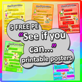 5 FREE PE Posters - "See if you can..." individual skill c
