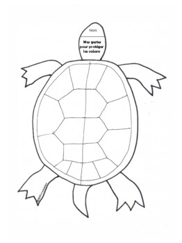 Preview of FRENCH EARTH DAY TURTLE WRITING TEMPLATES math addition worksheets ANIMALS OCEAN