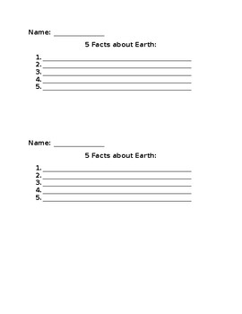 Preview of Five Facts About Earth