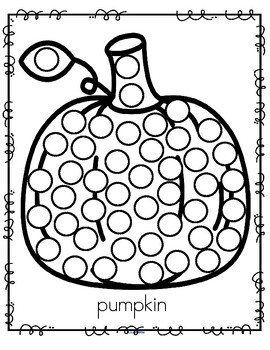 5 Fall Themed Dot Marker Printables - Apple Pumpkin Leaf Squirrel Acorn FREE