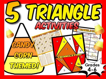 Preview of 5 Fall themed TRIANGLE  Activities Grades 4-6