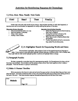 Preview of 5 Fast and Easy Ways to Reinforce Retelling, Sequencing, and Chronology