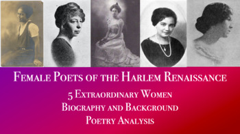 Preview of 5 Female Poets of the Harlem Renaissance - Poet Bios and Poetry Analysis Lesson