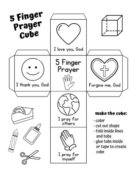 5 Finger Prayer Cube - Craft Sheet