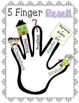 Preview of 5 Finger Retell Anchor Chart and Graphic Organizer