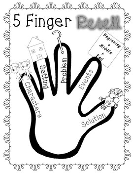 5 Finger Retell Anchor Chart and Graphic Organizer by Teaching ...