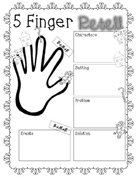 5 Finger Retell Anchor Chart and Graphic Organizer by Teaching ...