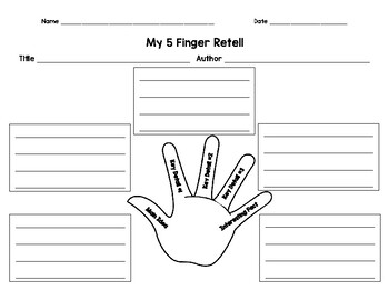 5 Finger Retell Graphic Organizer (Non-Fiction) by S for Sped | TpT