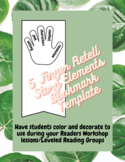 5 Finger Retell/Story Elements Bookmark Templates