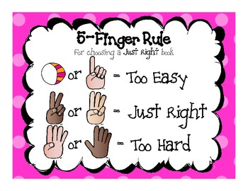 Five Finger Rule Just Right Book Teaching Resources | TpT