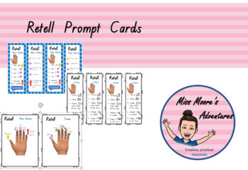 Preview of 5 Fingered Retell Prompts for Fiction and Non-Fiction (Bookmark and Card)