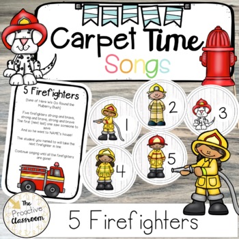 Preview of 5 Firefighters Carpet Time Song | Numbers Carpet Game Preschool | Kindergarten