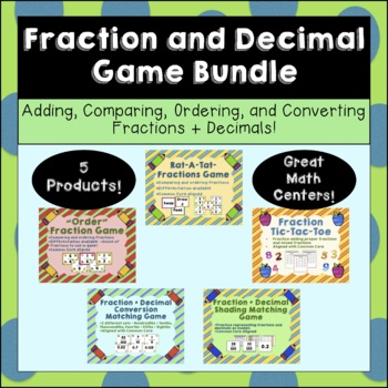 Preview of 5 Fraction/Decimal Math Centers - Comparing, Ordering, Adding, Converting!