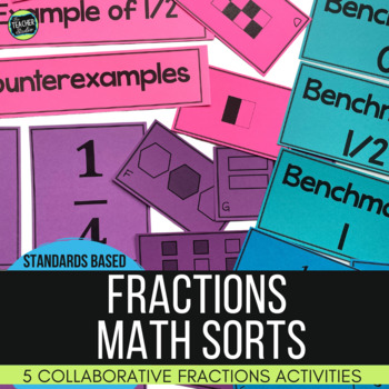 Preview of 5 Fractions Math Sorts - Comparing Fractions - Equivalent Fractions - And More!
