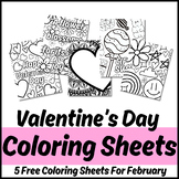 5 Free Valentine's Day Coloring Sheets