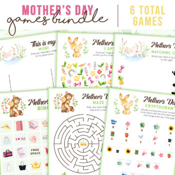 Mothers Day Games Bundle Printable Games for Mother's 