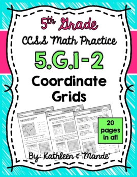 Preview of 5.G.1-2 Practice Sheets: Coordinate Grids